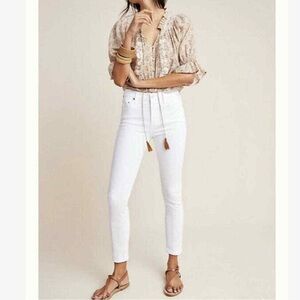 Anthropologie pilcro and letterpress white high rise skinny Jeans